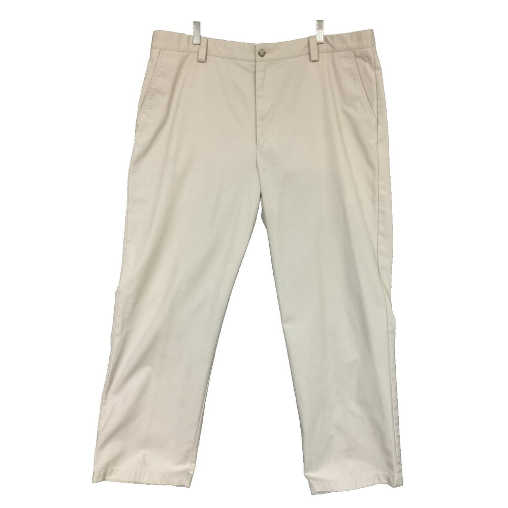 Dockers Stone Washed Khaki Chino Pants 40x32 Flat Front Relaxed Fit Uniform